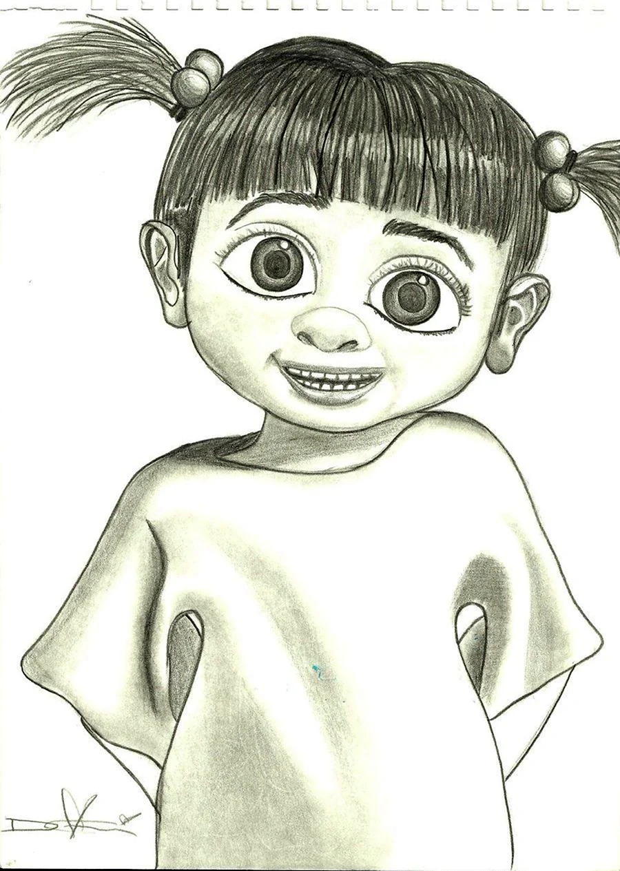 Рисунок девочки карандашом. Для срисовки