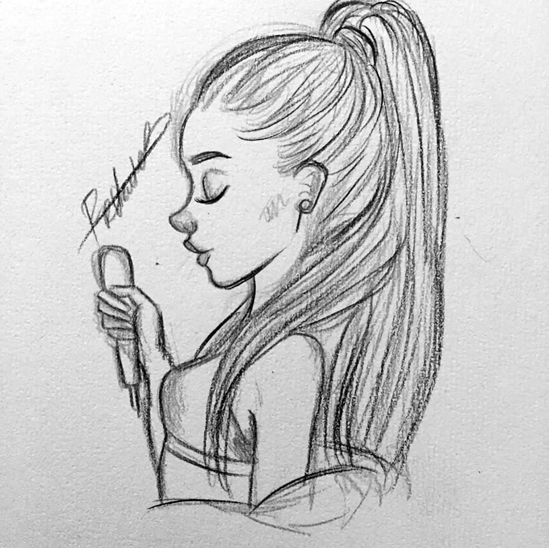 Рисунок девушки карандашом. Для срисовки