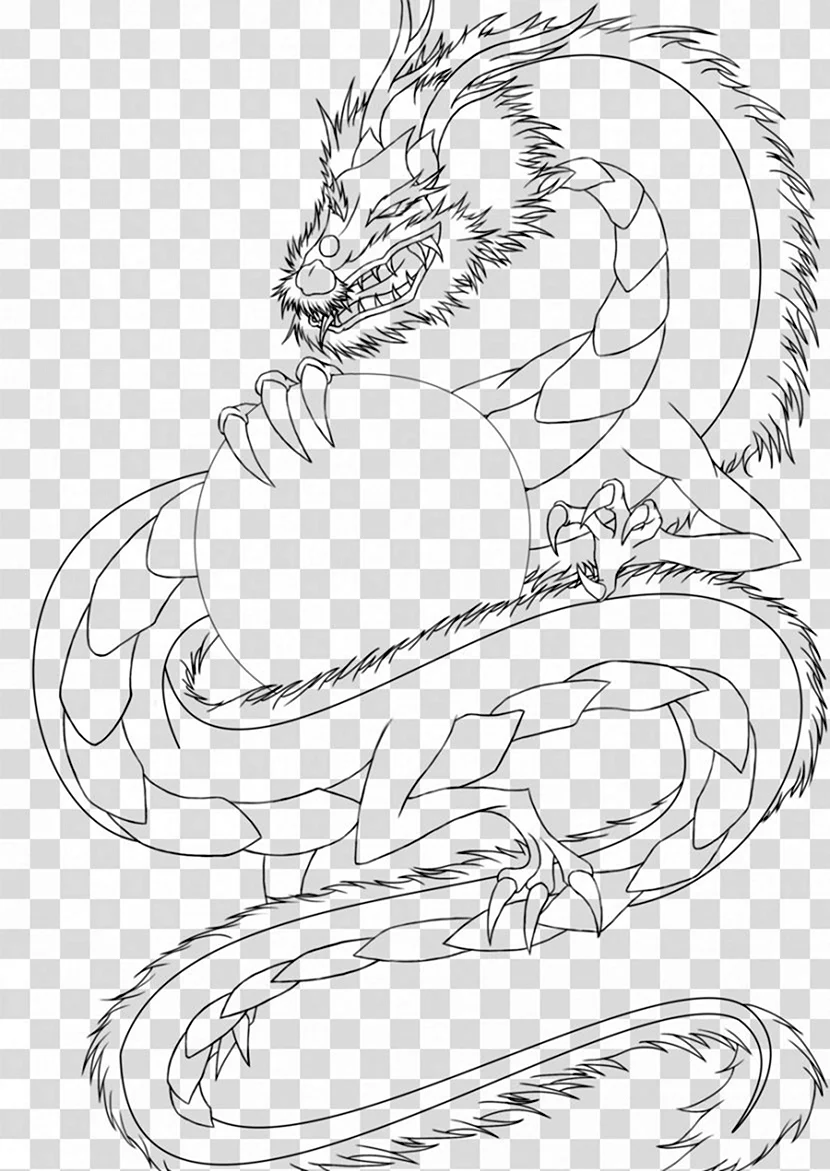 Рисунок китайского дракона для срисовки. Для срисовки