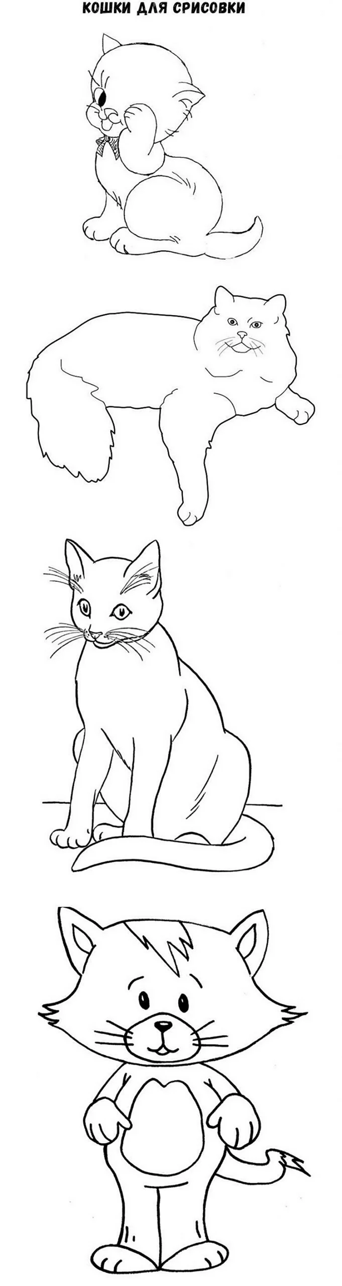 Рисунок кошки для срисовки легкие. Для срисовки