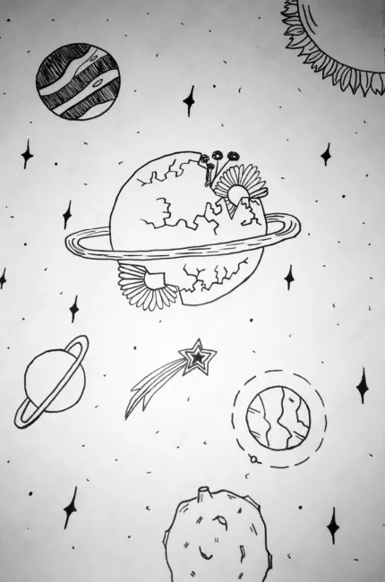 Рисунок космоса карандашом для срисовки. Для срисовки
