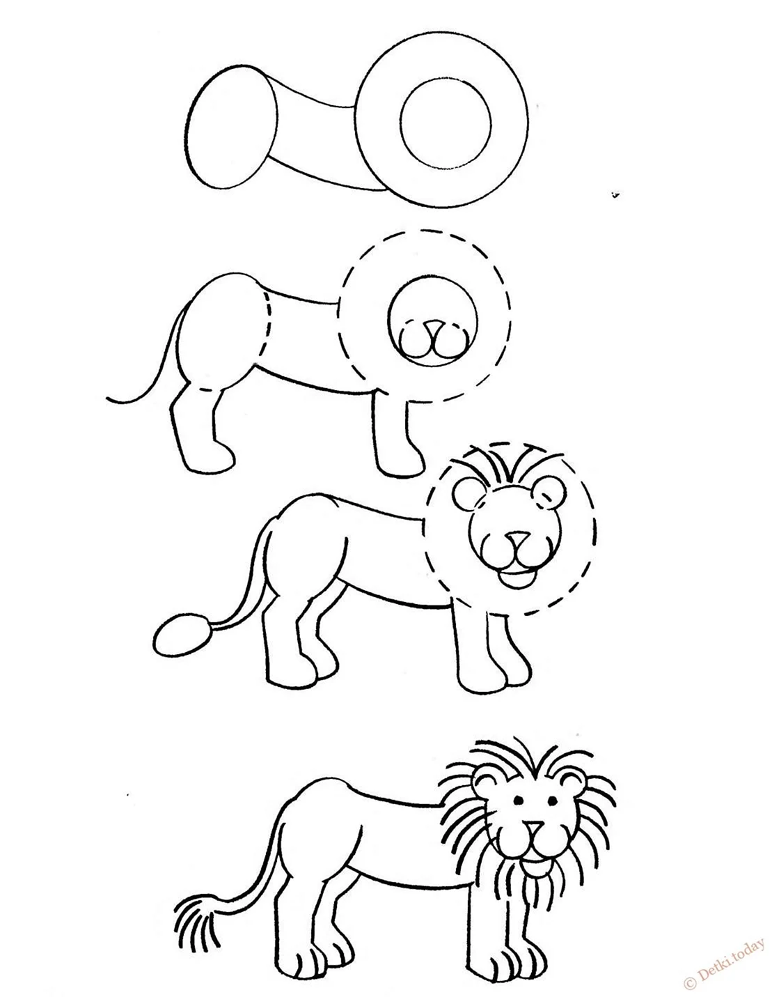 Рисунок Льва карандашом для срисовки. Для срисовки