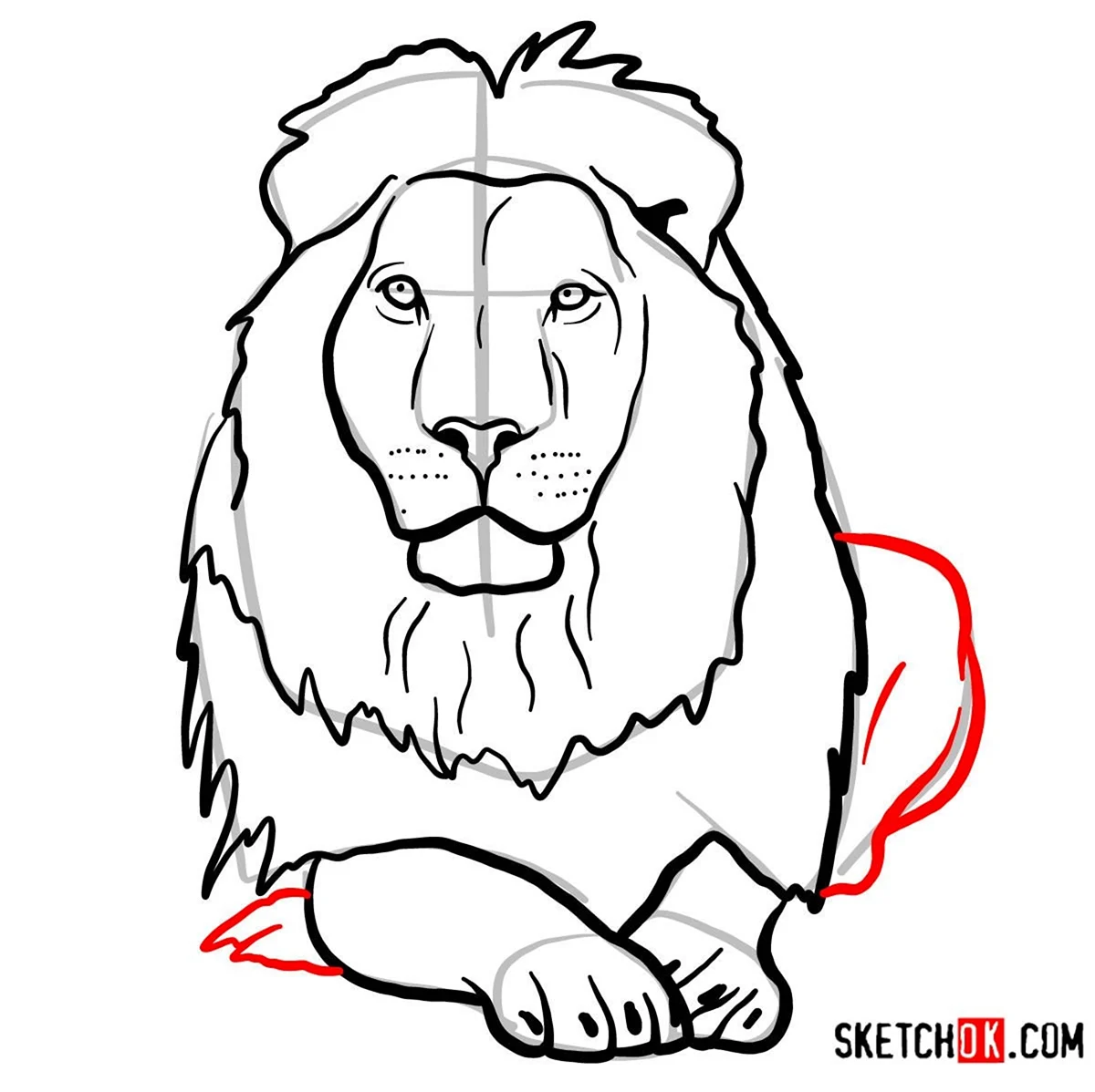 Рисунок Льва легкий. Для срисовки