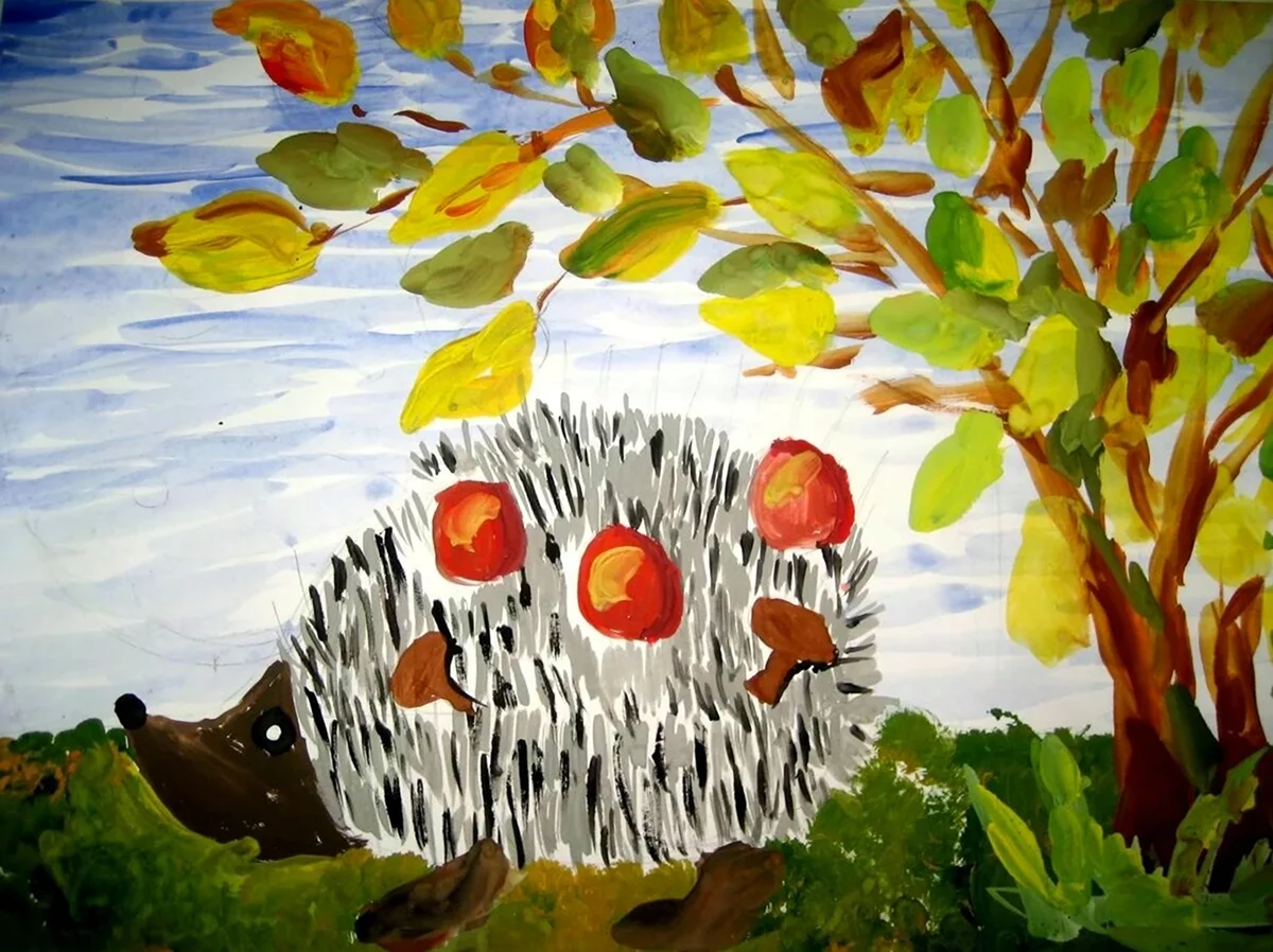 Рисунок на тему осень в детский сад. Для срисовки