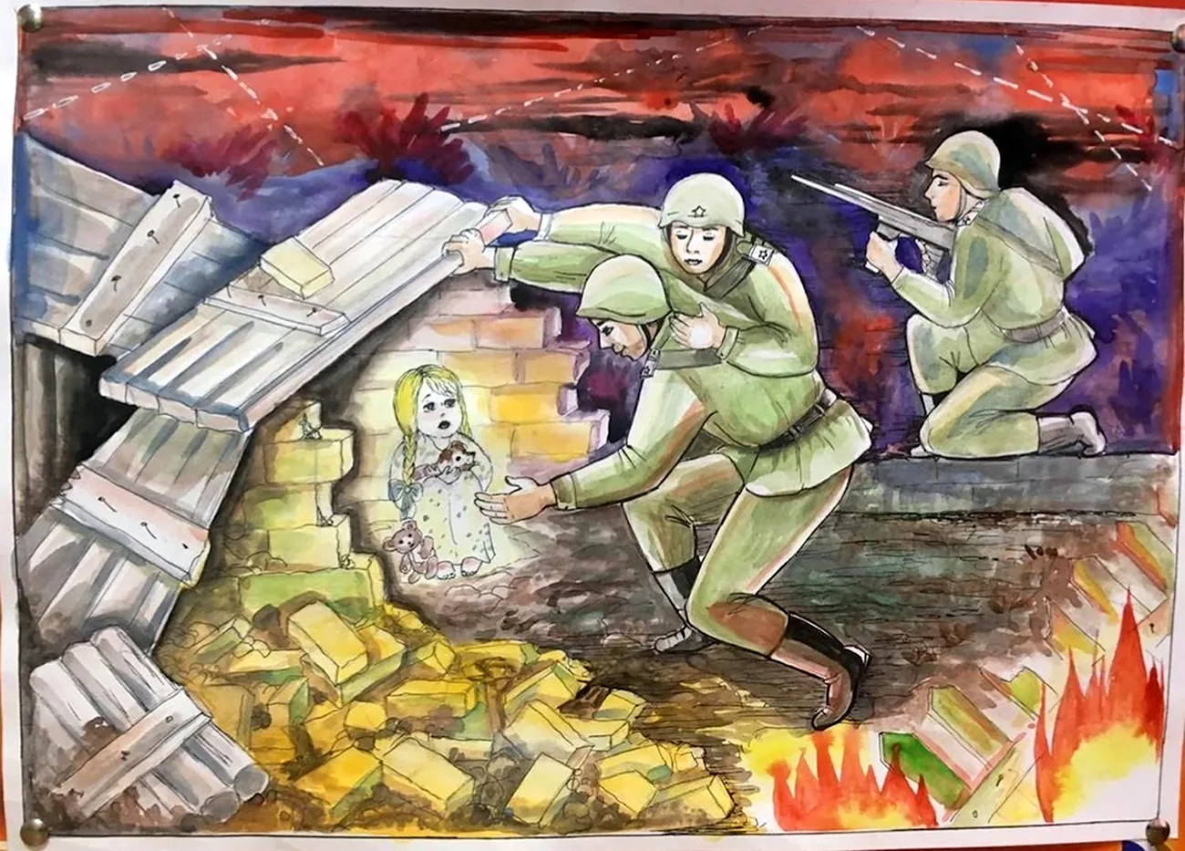 Рисунок на тему Великая Отечественная война. Для срисовки