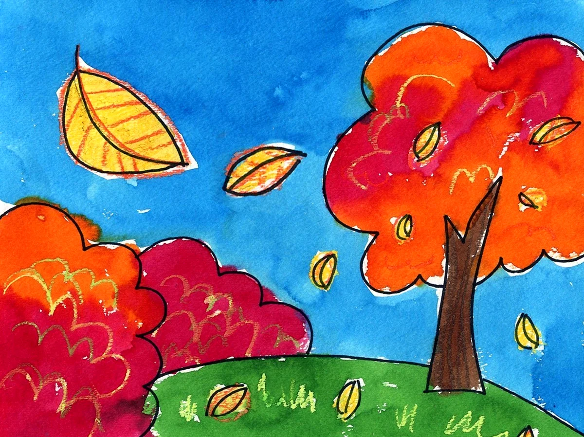 Рисунок осень. Для срисовки