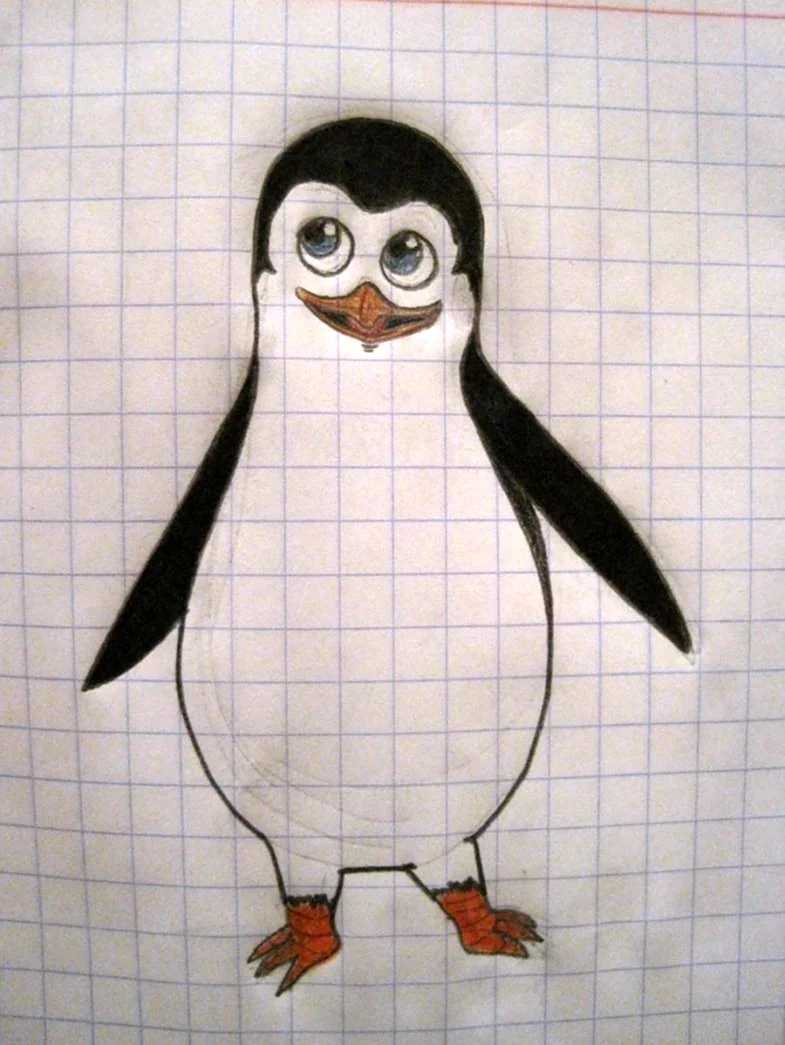 Рисунок пингвина для срисовки. Для срисовки