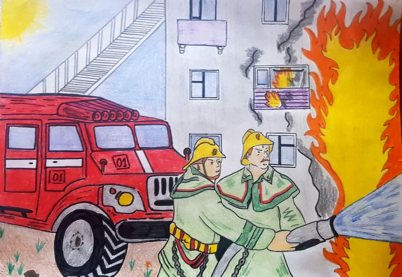 Рисунок пожарная безопасность. Для срисовки