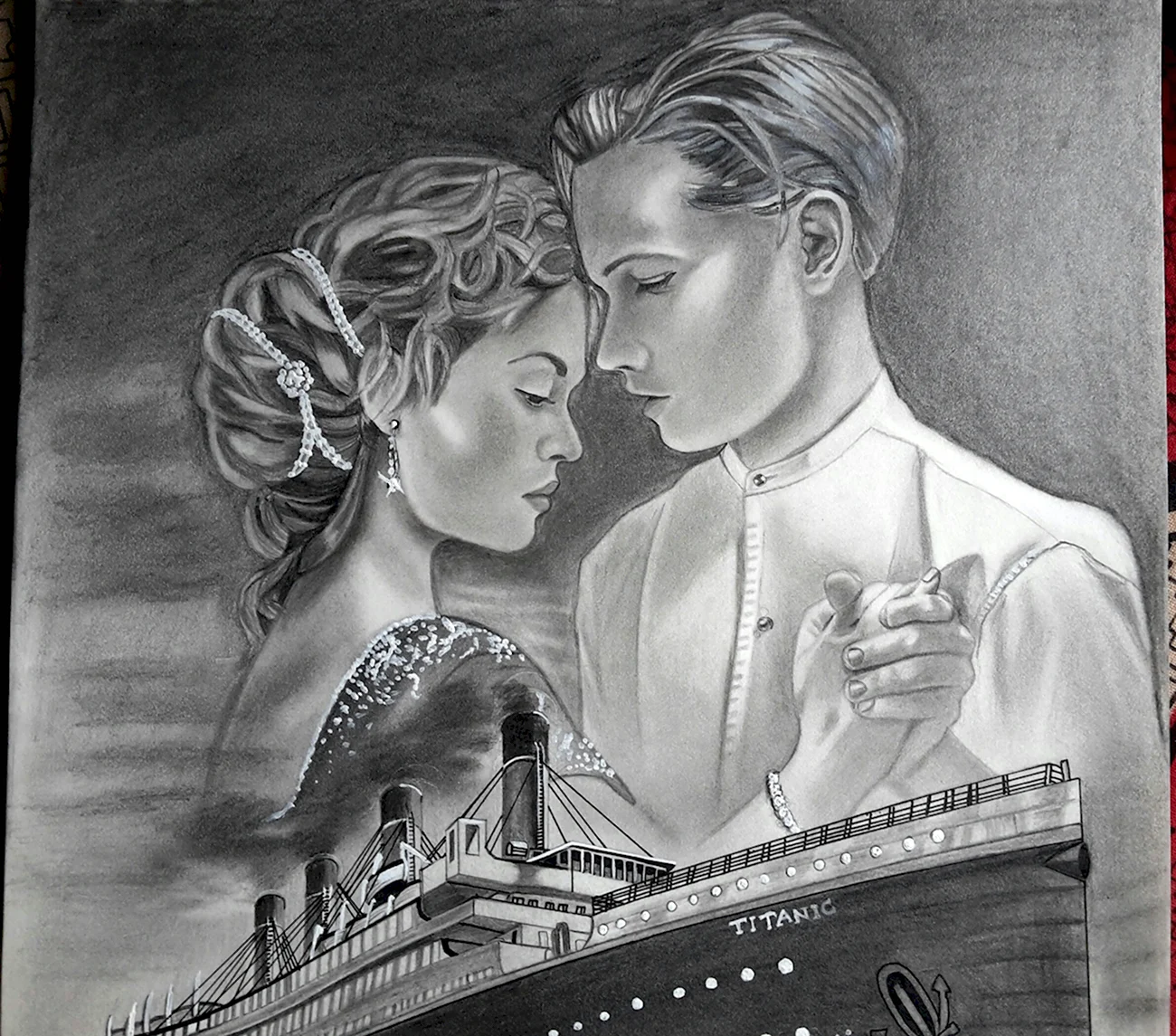Рисунок Роуз из Титаника. Для срисовки