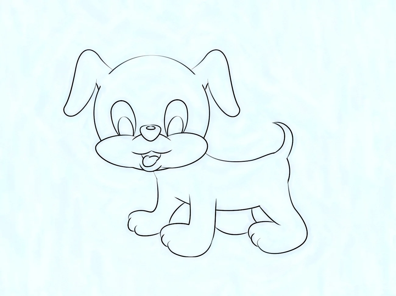 Рисунок щенка для срисовки. Для срисовки