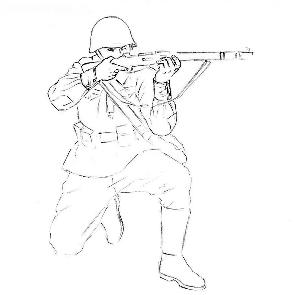 Рисунок солдату. Для срисовки