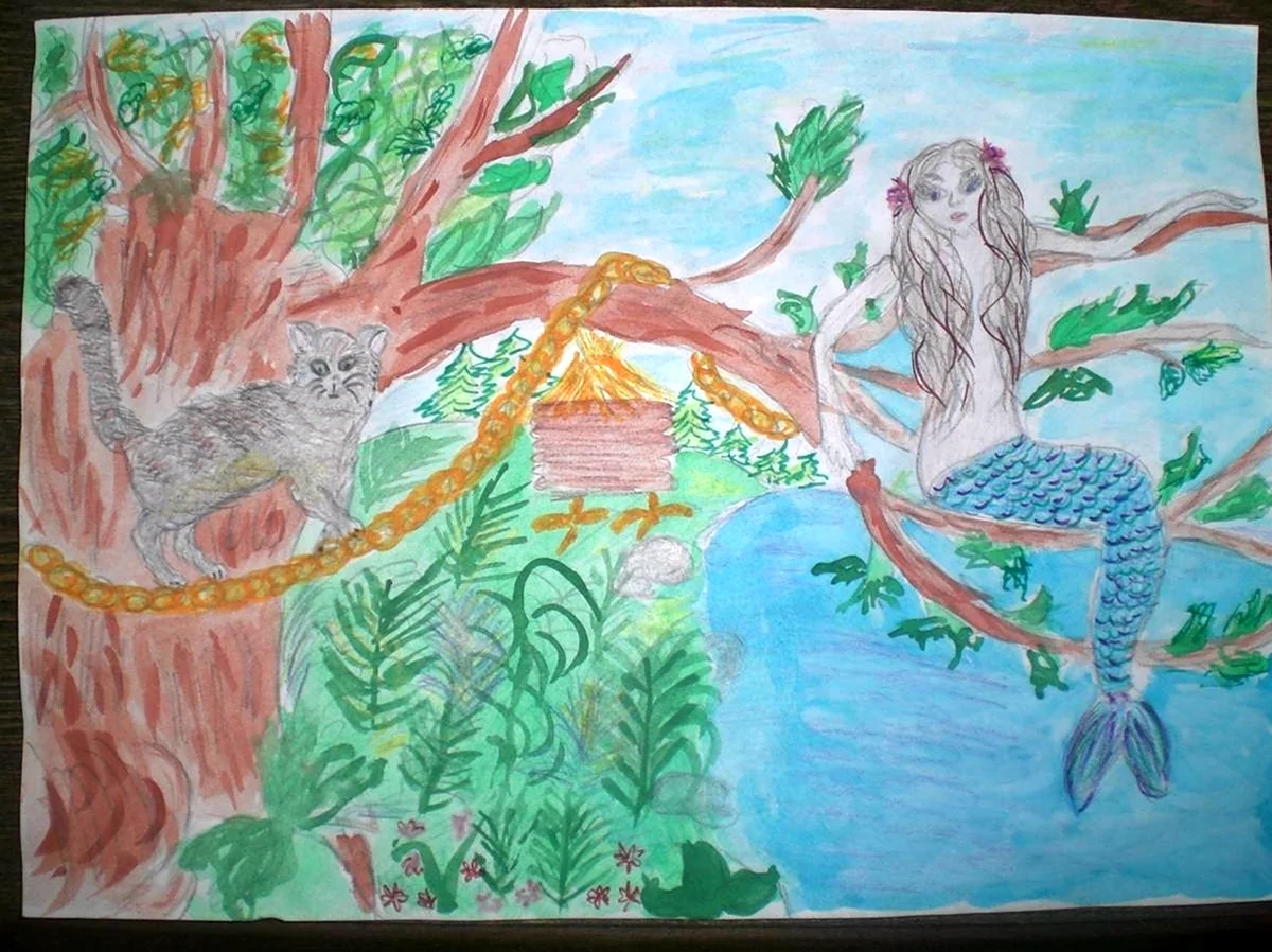 Рисунок у Лукоморья дуб зеленый 2 класс. Для срисовки