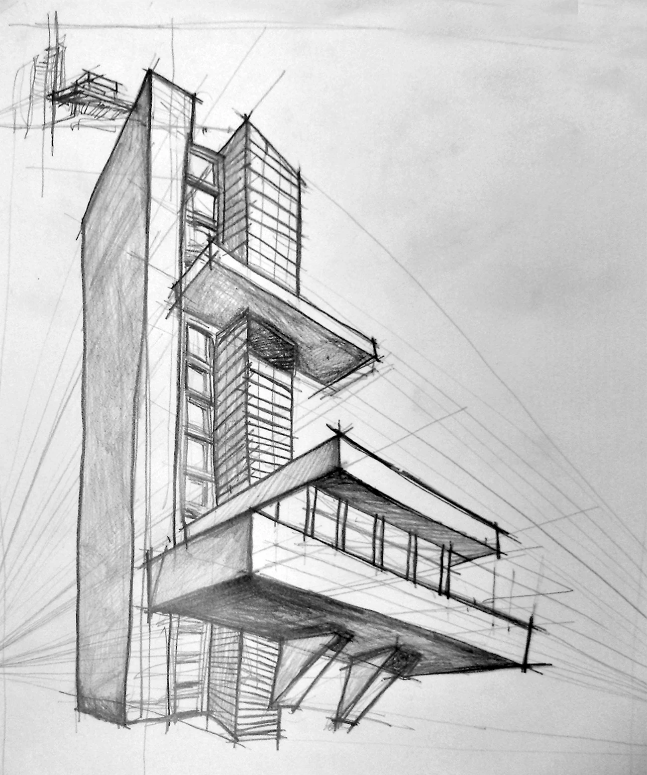 Рисунок здания карандашом. Для срисовки