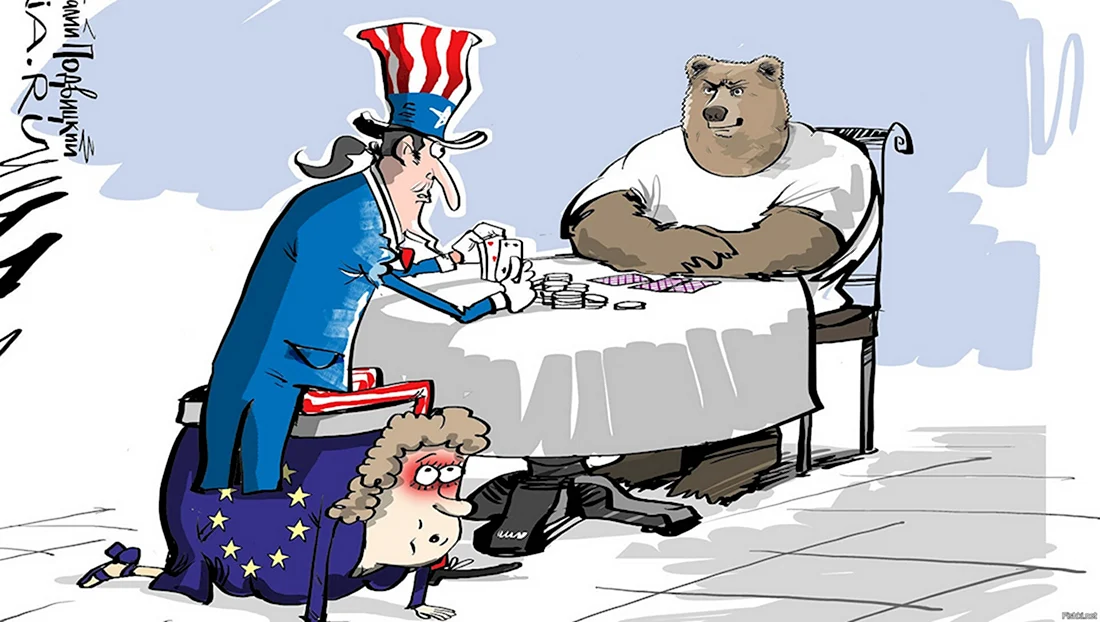 Россия и США карикатуры. Анекдот в картинке