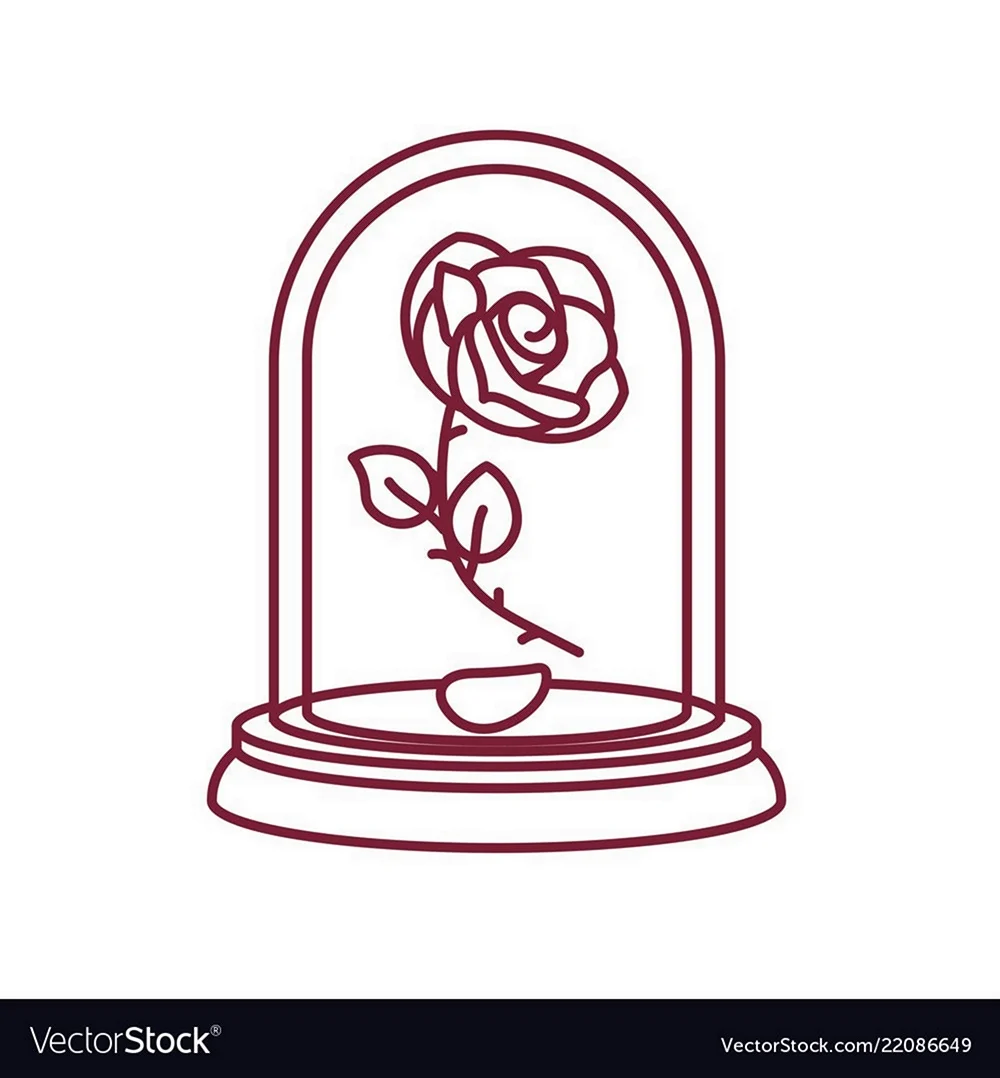 Роза в колбе логотип. Для срисовки