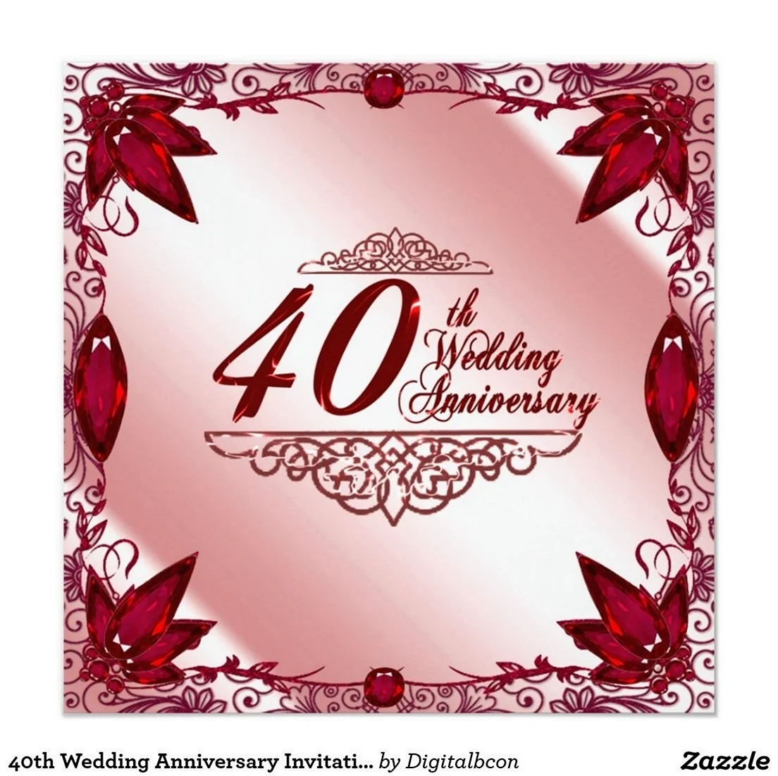 Рубиновая свадьба открытки. Поздравление с годовщиной свадьбы