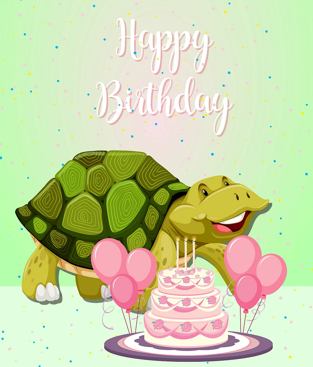 С днем рождения черепаха. Открытка с днем рождения