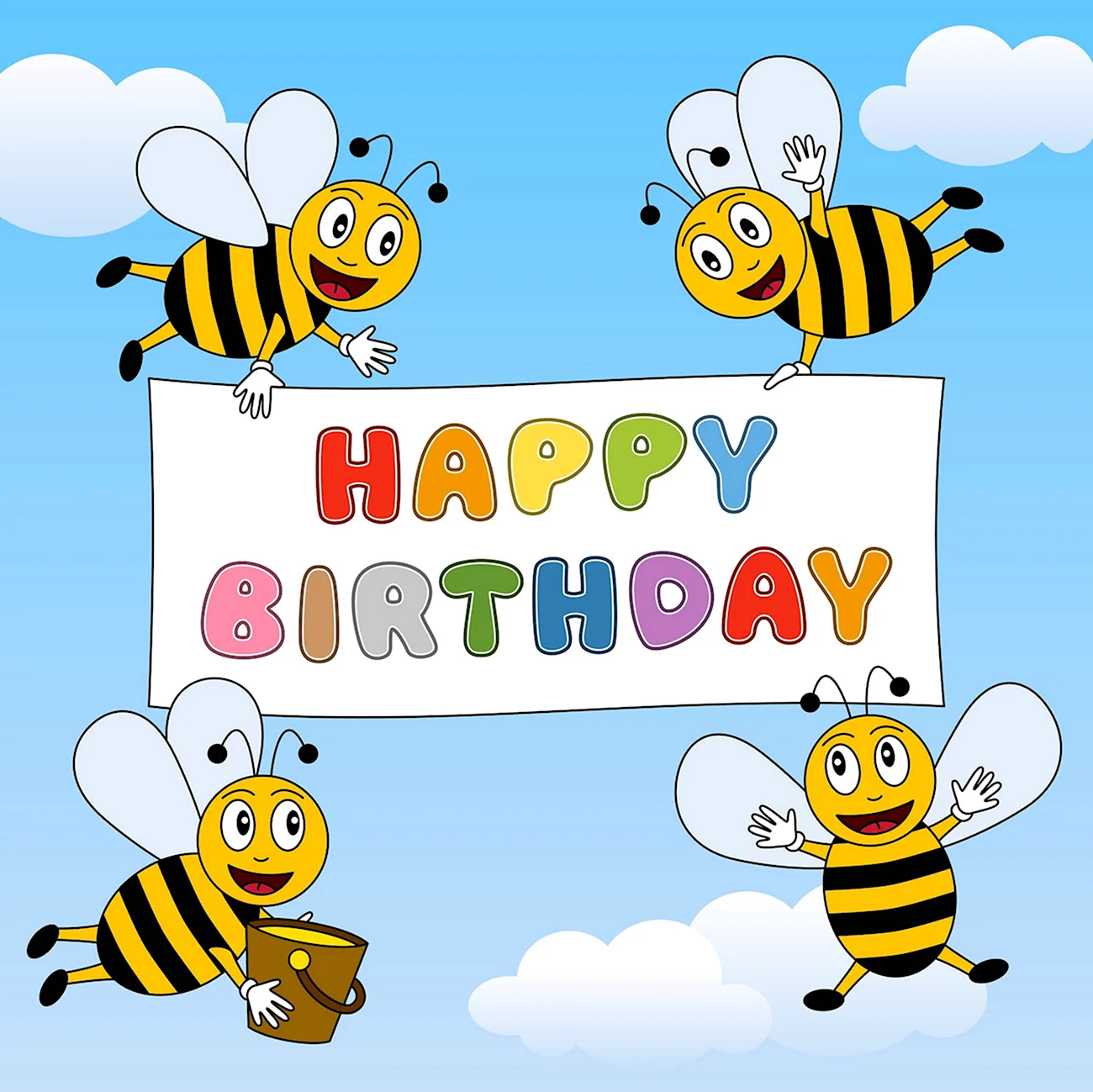 С днем рождения Пчелка. Красивая картинка