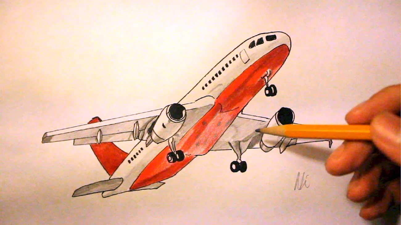 Самолет рисунок. Для срисовки
