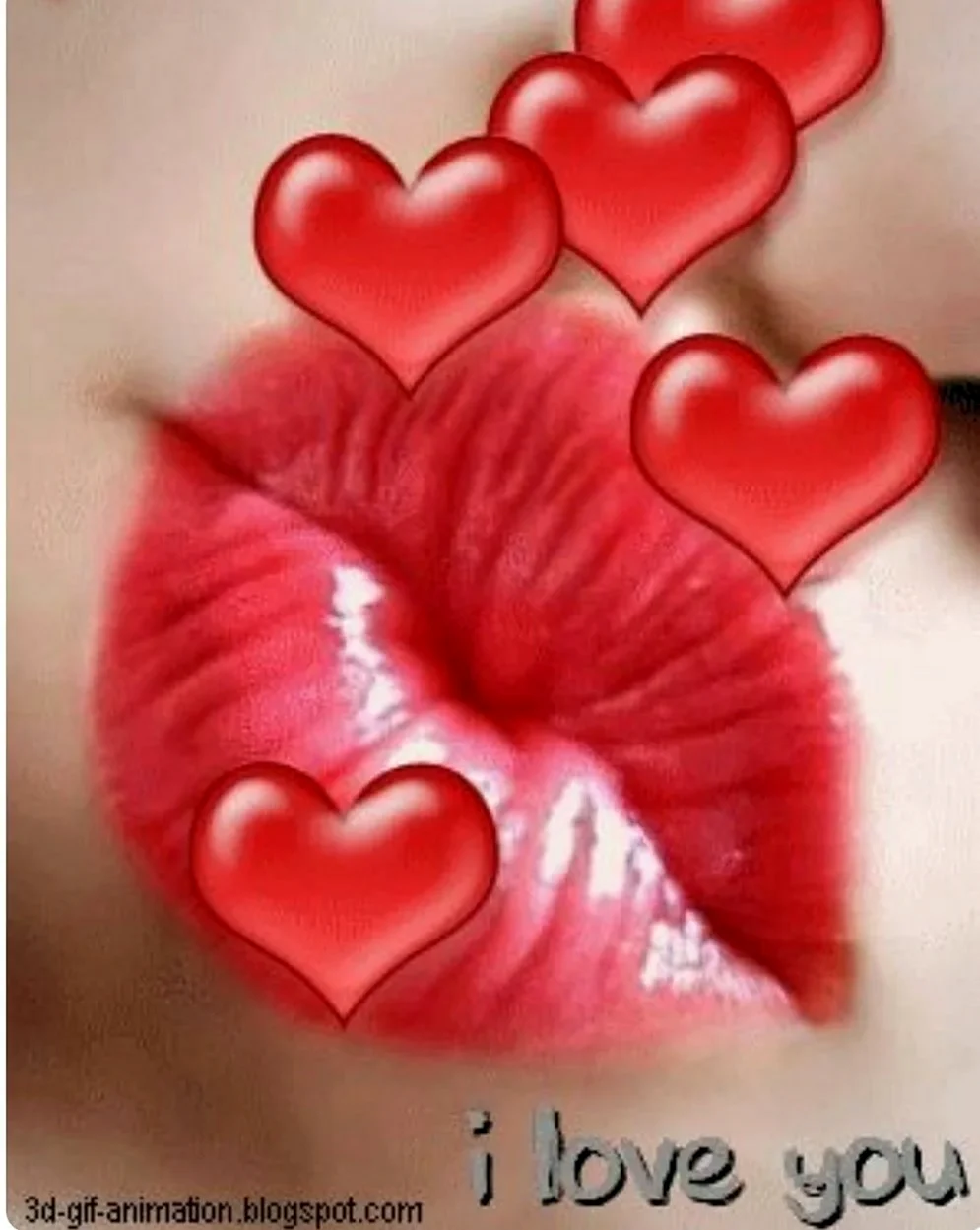 Сердечки поцелуйчики. Красивая картинка