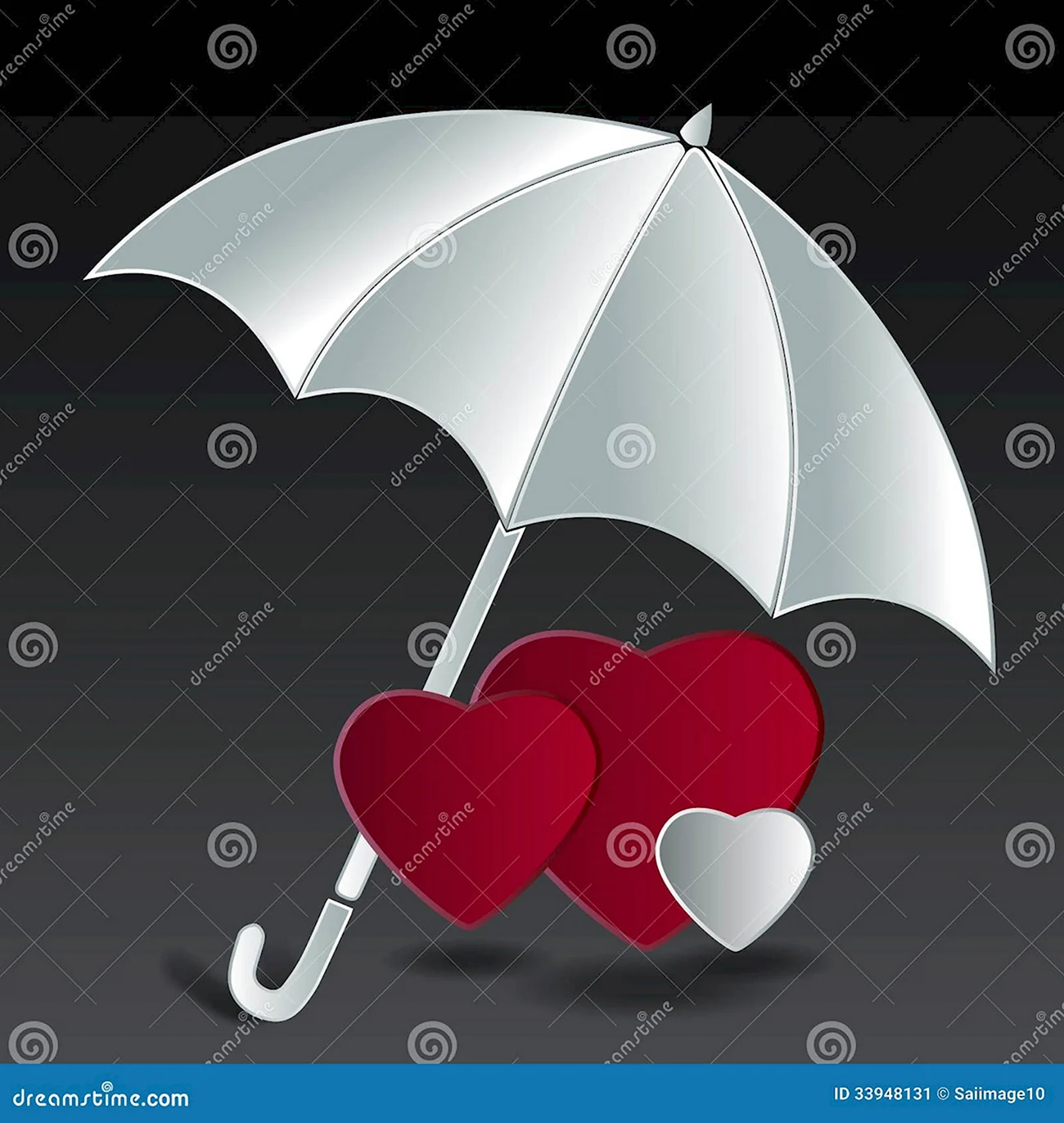 Сердце под зонтиком. Красивая картинка