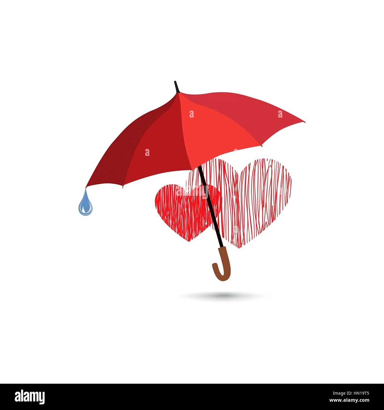 Сердце под зонтом. Красивая картинка
