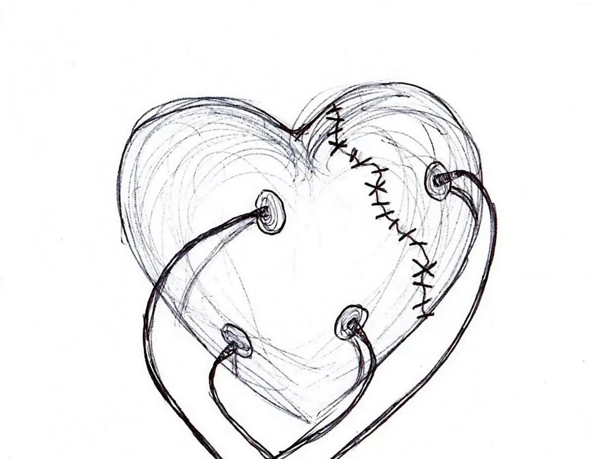Сердце рисунок карандашом. Для срисовки