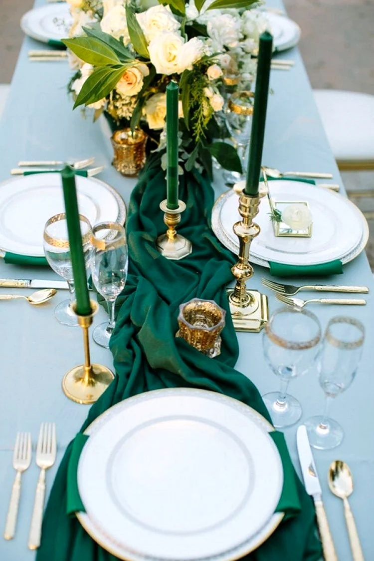 Сервировка стола в зеленых т. Поздравление с годовщиной свадьбы