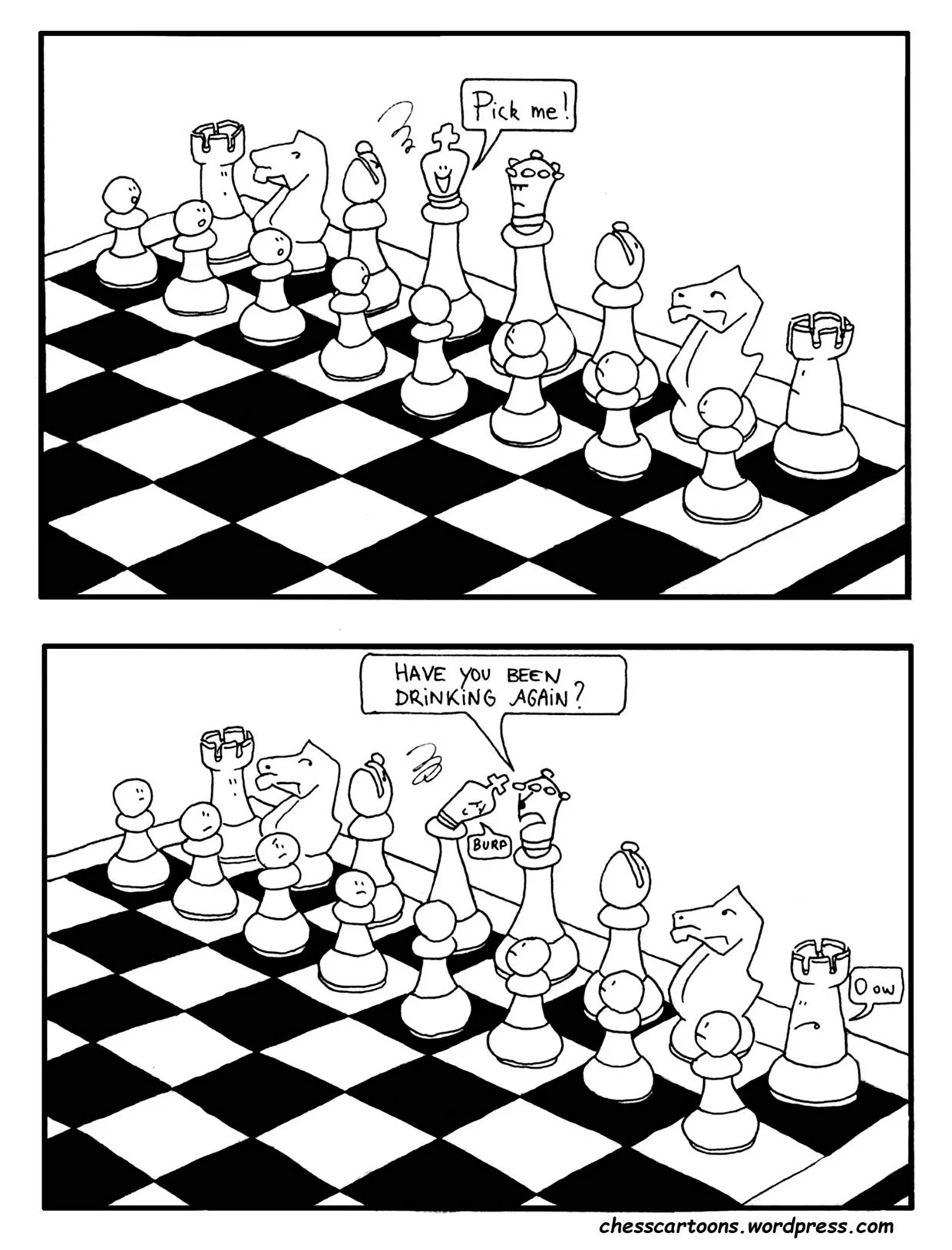 Шахматы комикс. Прикольная картинка
