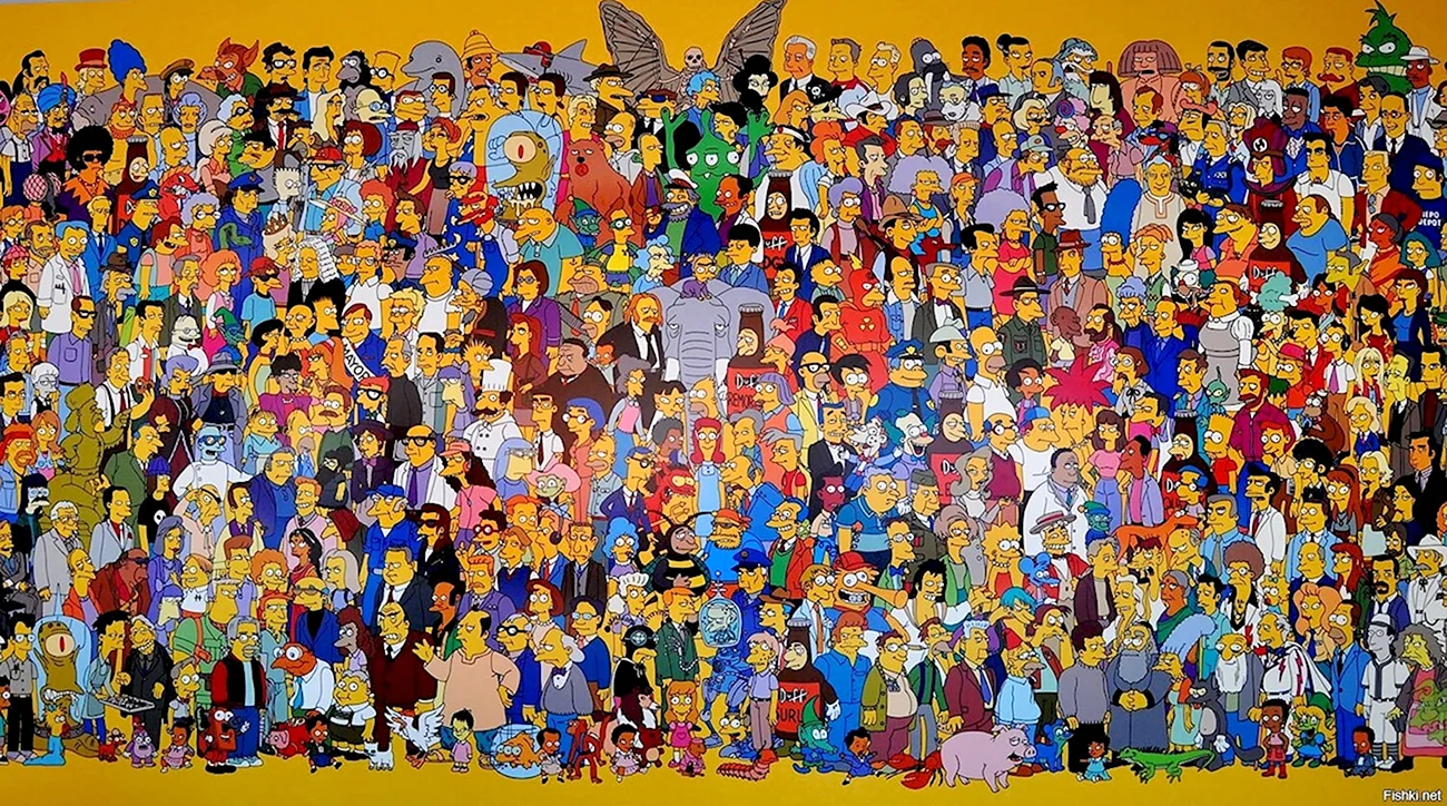 Симпсоны герои. Картинка из мультфильма