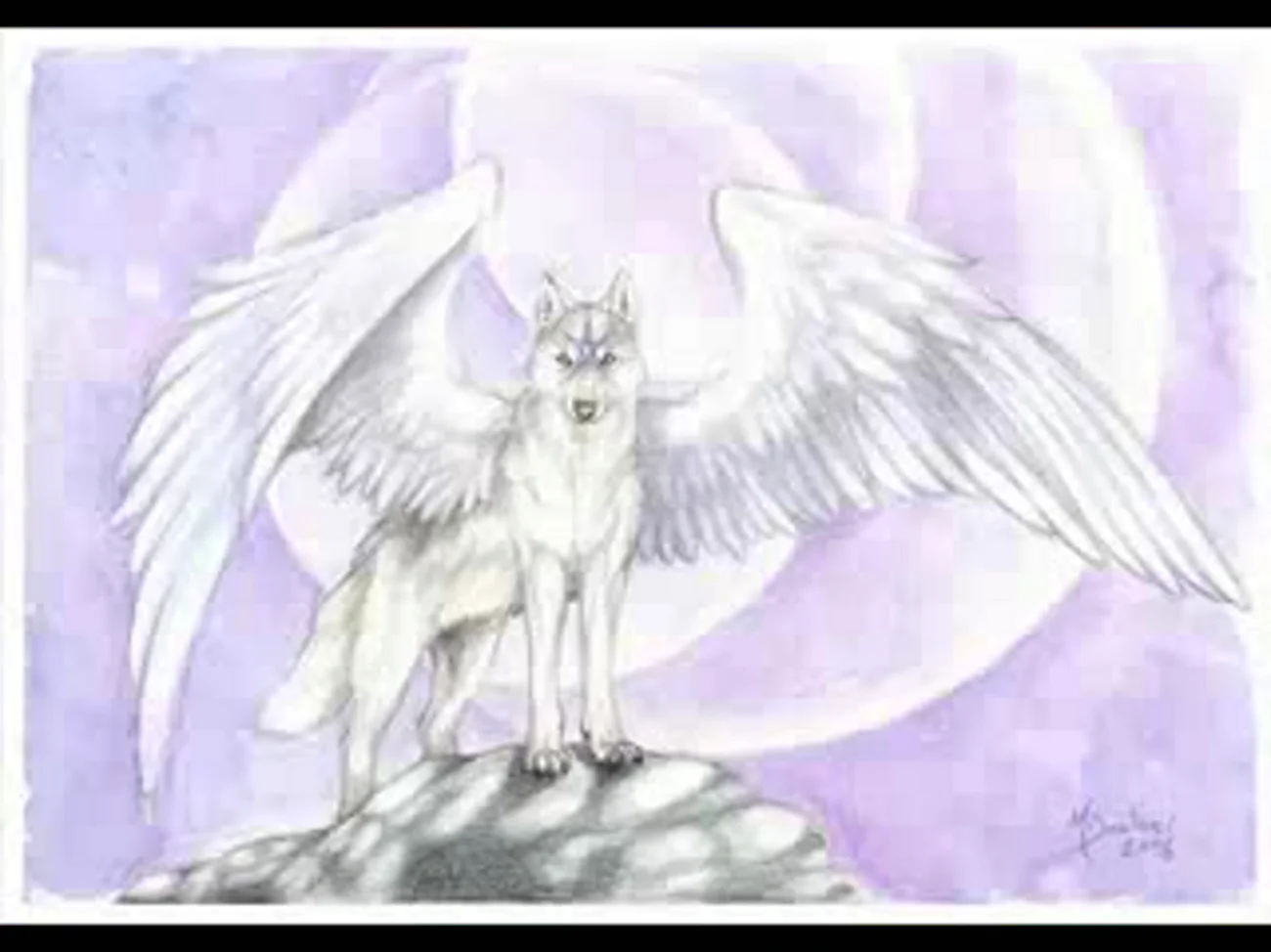 Симуран крылатый волк белый. Для срисовки