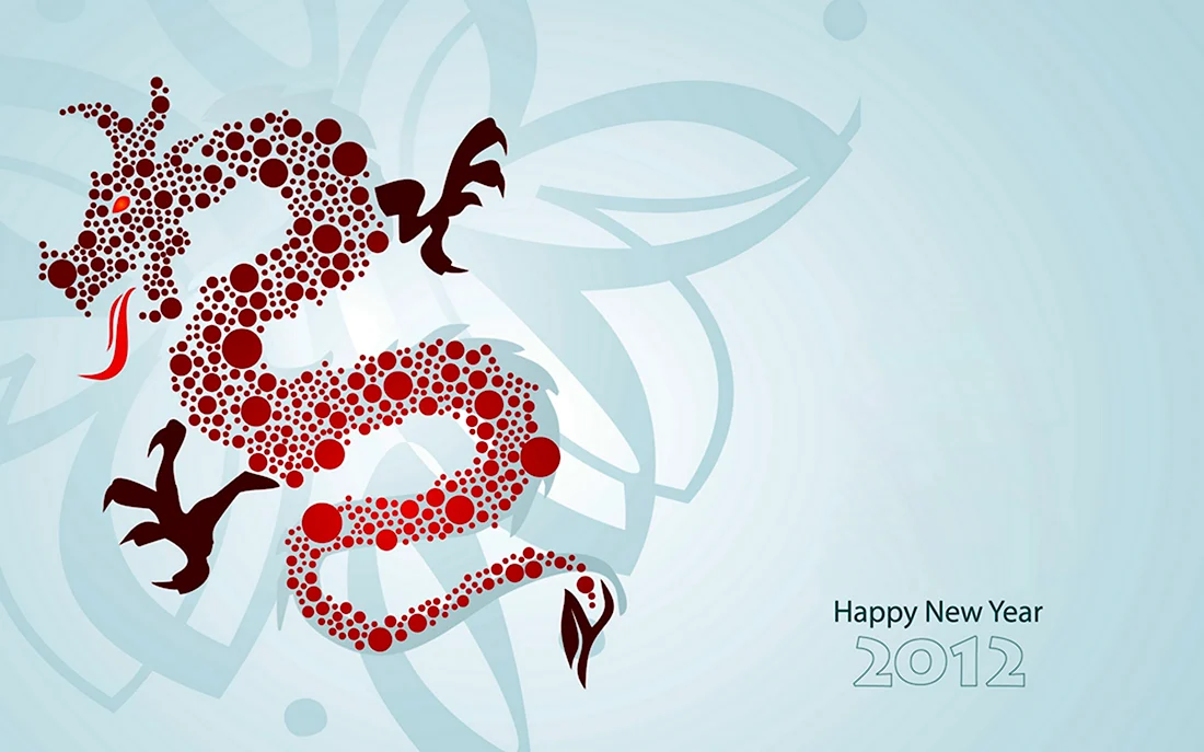 Символы китайского нового года. Открытка на праздник