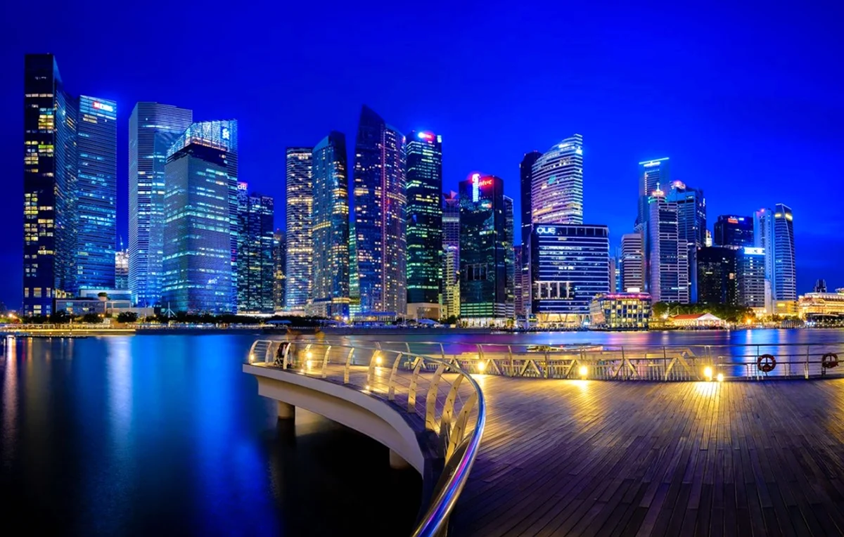 Сингапур небоскребы. Красивая картинка