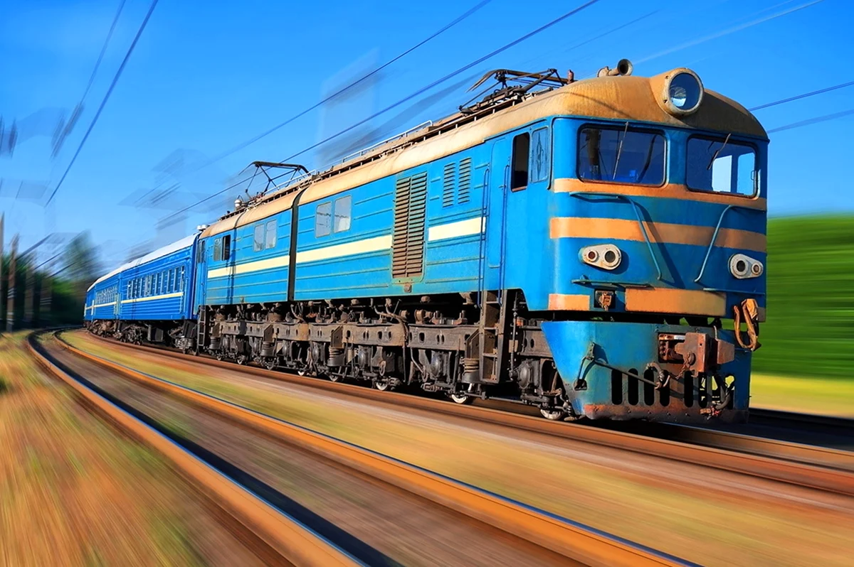 Синий поезд. Картинка