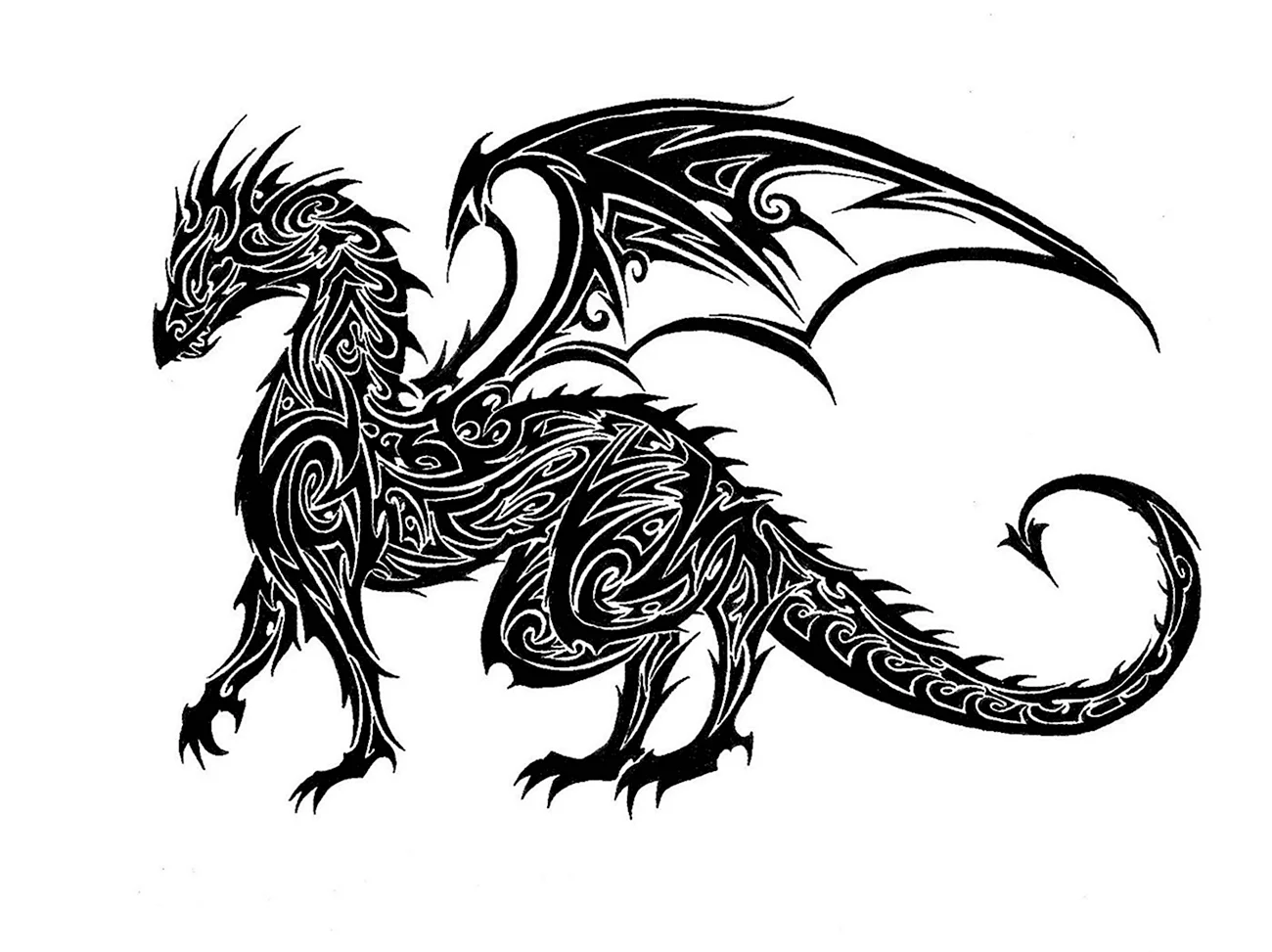 Сюаньлун черный дракон. Для срисовки