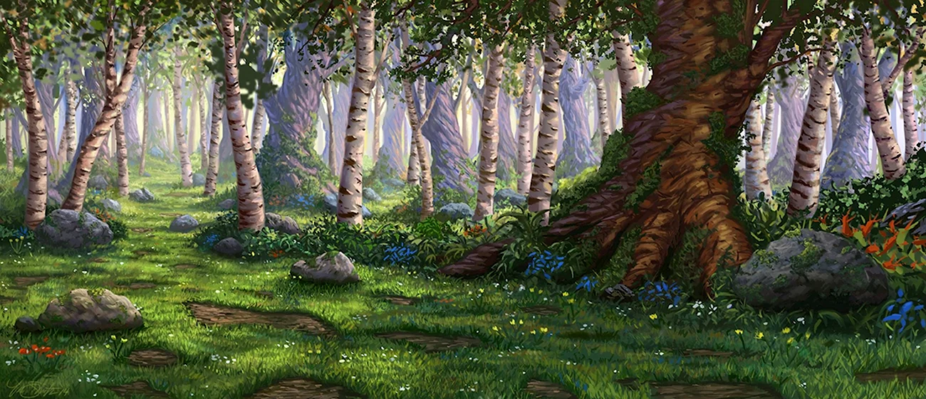 Сказочная Полянка в лесу. Красивая картинка