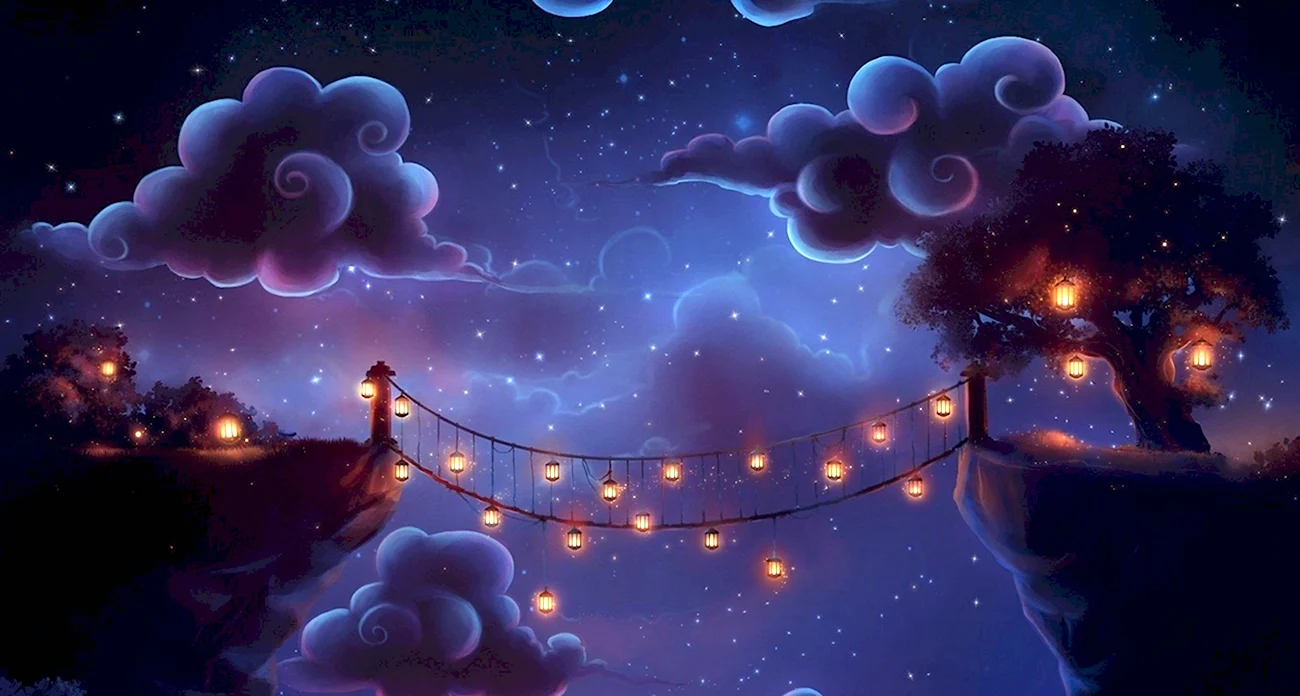 Сказочное ночное небо. Красивая картинка