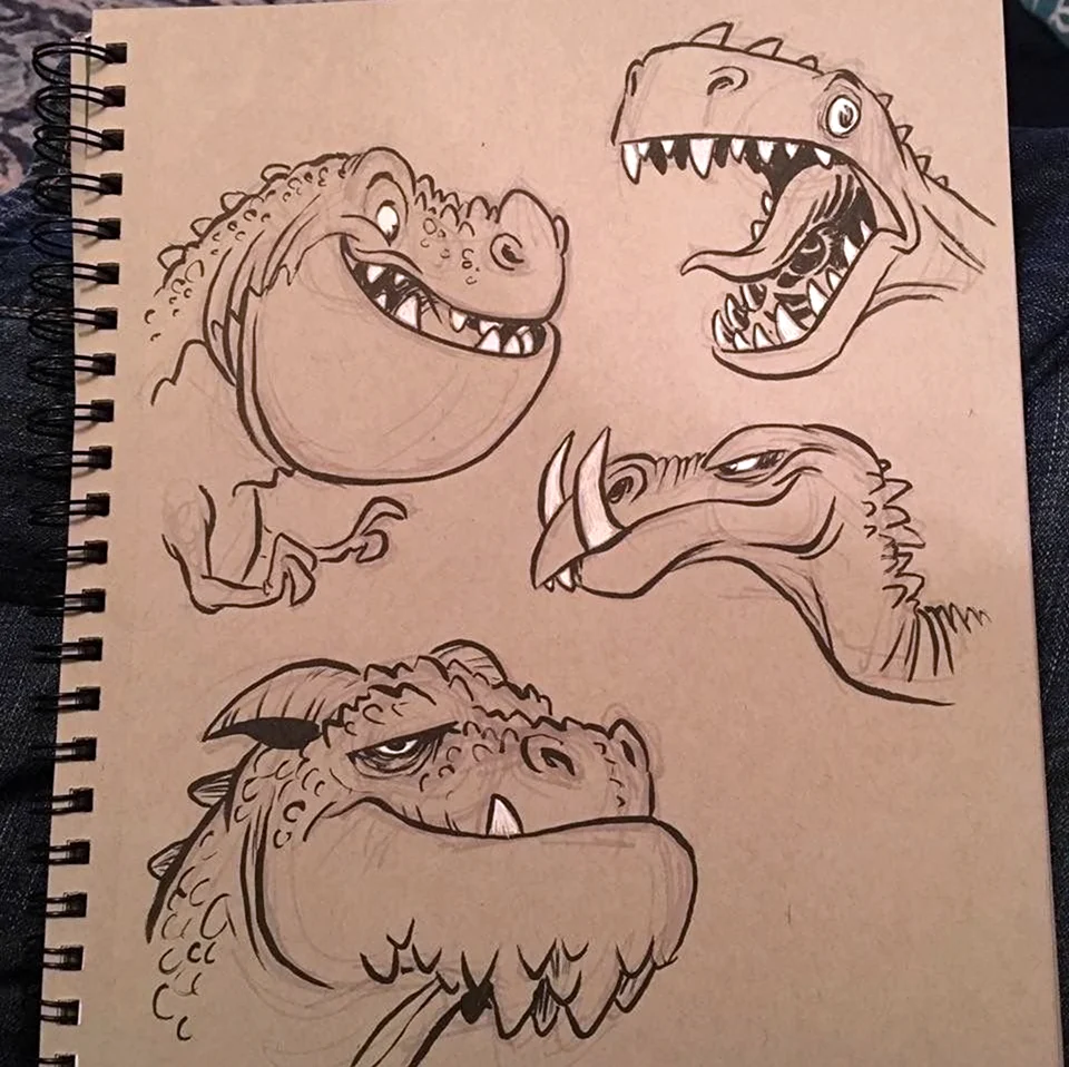 Скетчбук для рисования динозавров. Для срисовки