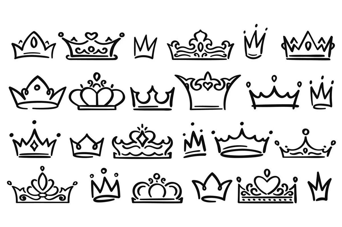 Схематичное изображение короны. Для срисовки