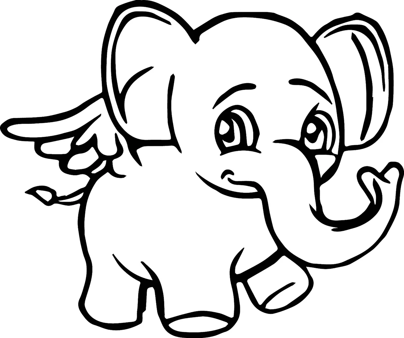 Слон рисунок карандашом для детей. Для срисовки