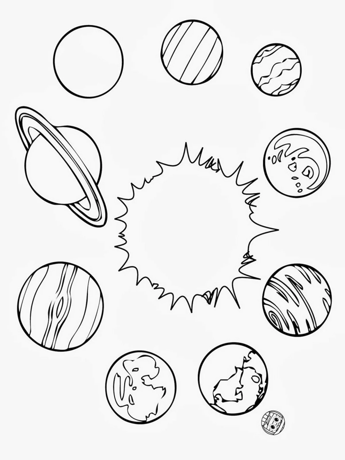 Солнечные планеты раскраска. Для срисовки
