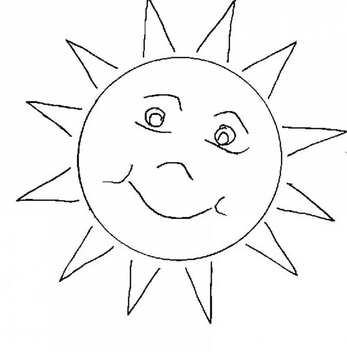 Солнце картинка для детей раскраска. Своими руками