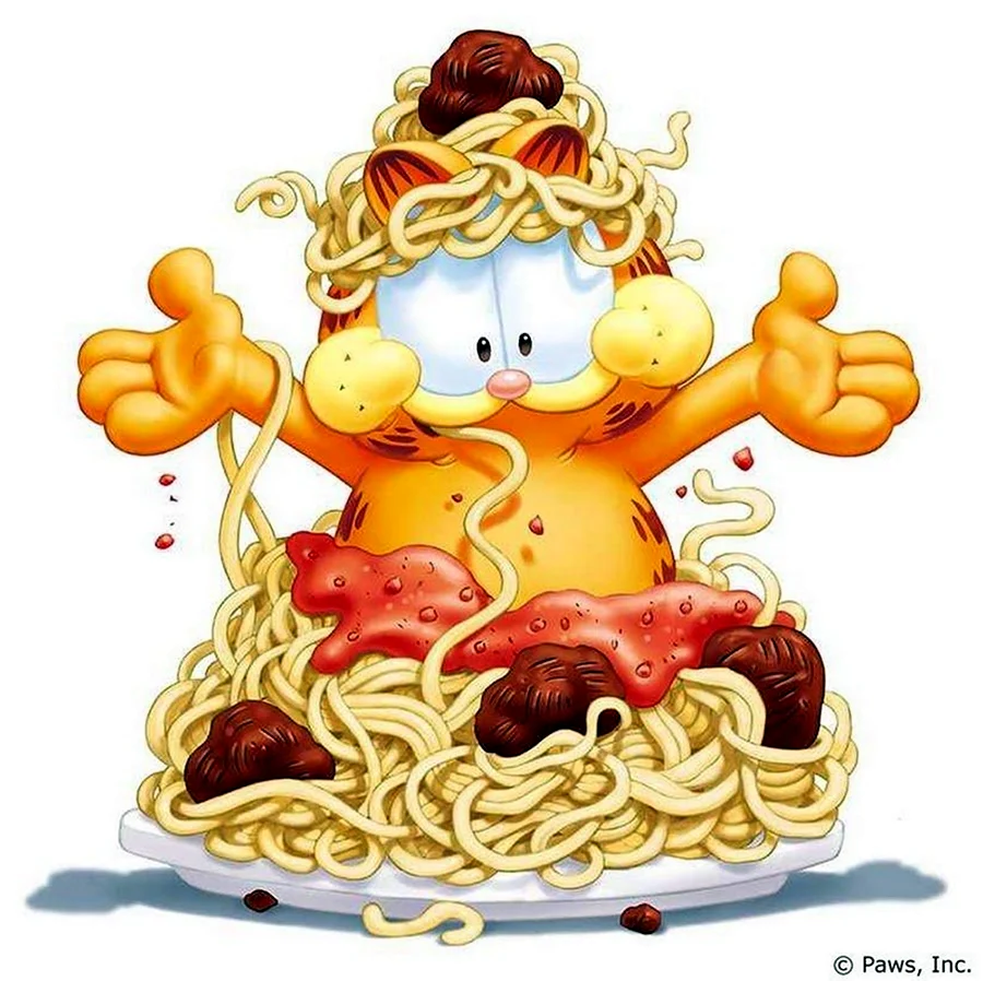 Спагетти мультяшные. Прикольная картинка