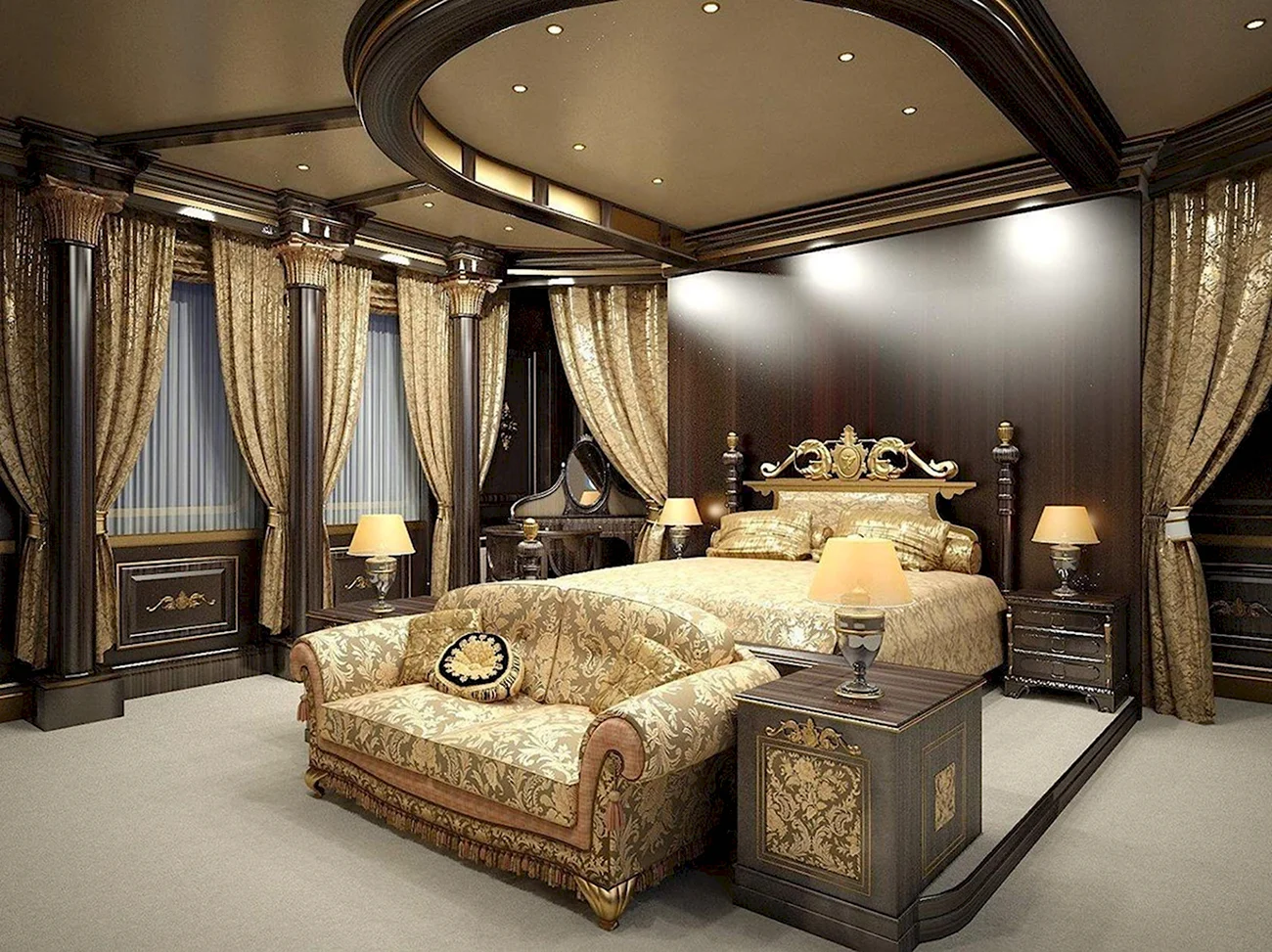 Спальня в стиле Ампир. Красивая картинка