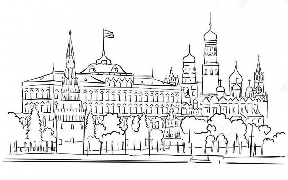 Спасская башня Кремля. Для срисовки