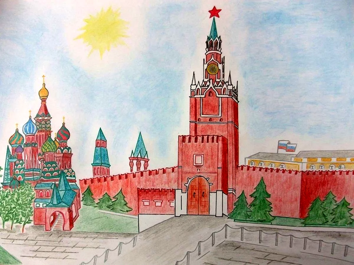 Спасская башня Кремля рисование. Для срисовки
