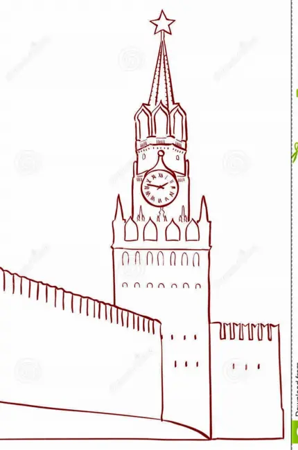 Спасская башня Московского Кремля. Для срисовки