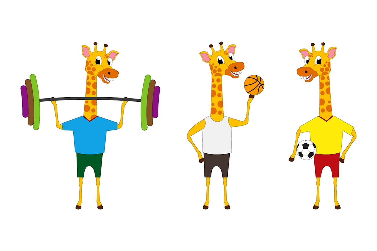 Спортивный Жираф. Картинка из мультфильма