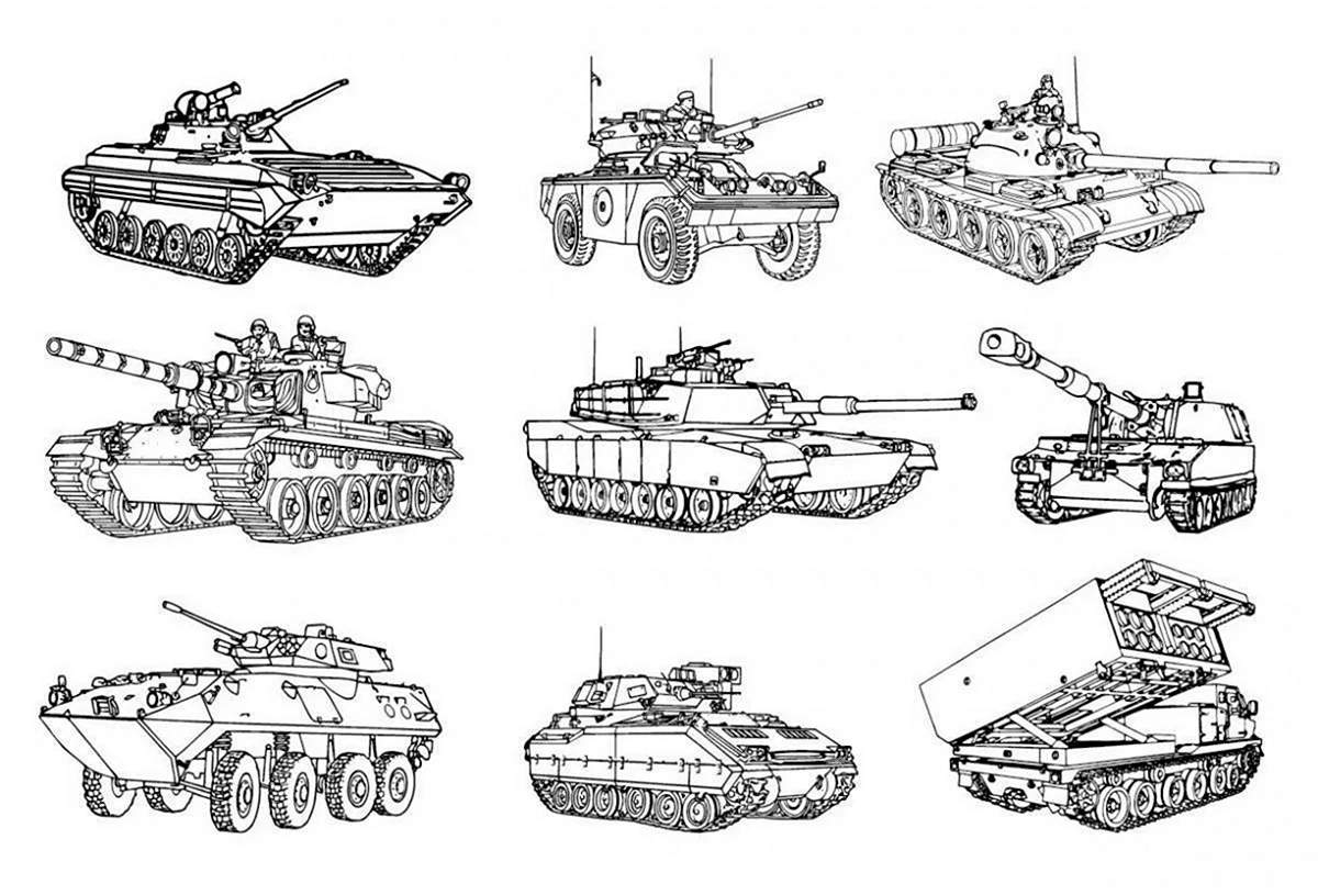 Стилизованное изображение танка. Картинка