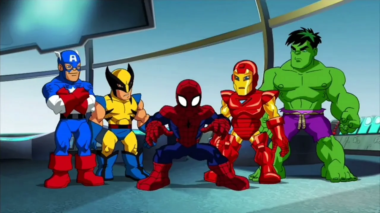 Супергеройский отряд человек паук. Картинка из мультфильма